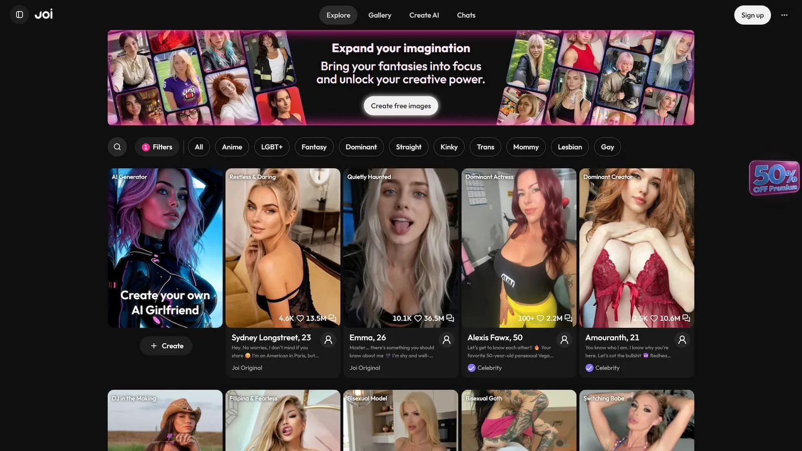 Joi AI interface